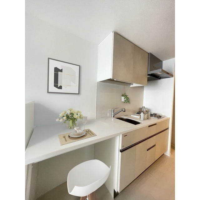 キッチン　家具・調度品等はＣＧ加工です。実際の賃貸住居には含まれません