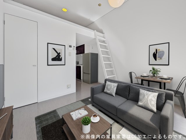 居室・リビング　画像内の家具家電はＣＧ加工によるものです。106号室の室内画