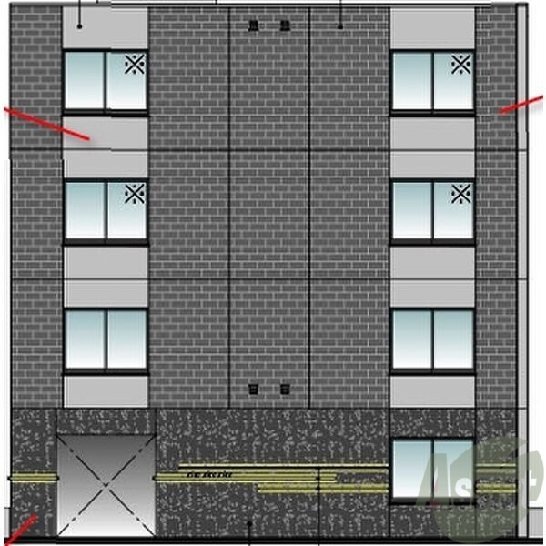 建物外観　完成予想パース　札幌市中央区南５条「ＡＬＰＨＡ南５条」