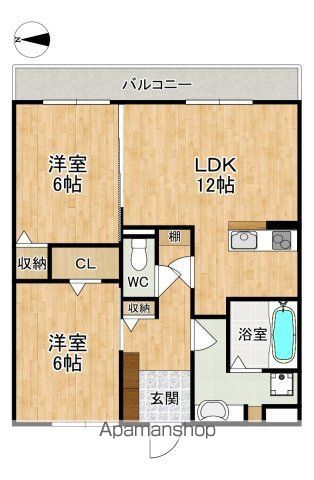 ＪＲ桜井線 京終駅 バス乗車時間：2分 最寄りバス停で下車 徒歩4分 3階建 築11年の間取り写真