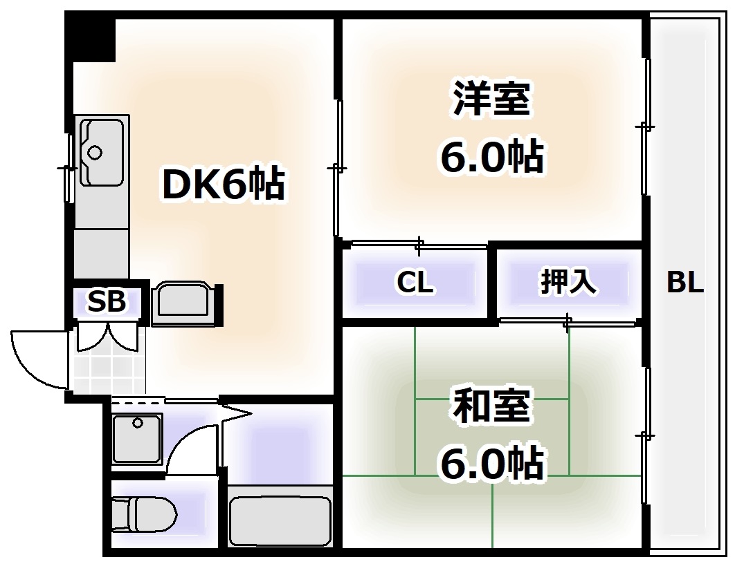 ディアコート東田辺の間取り写真