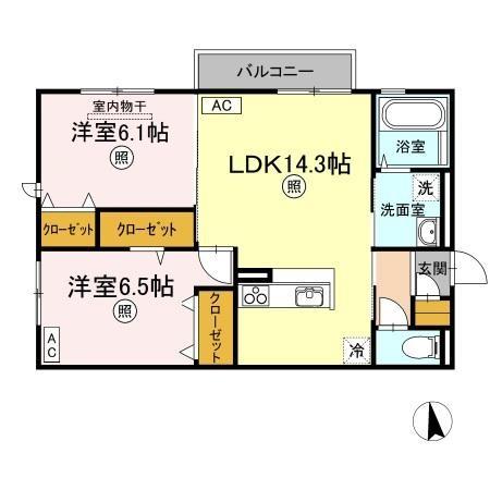ＪＲ山陰本線 東山公園駅 徒歩31分 2階建 築9年の間取り写真