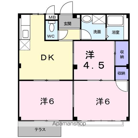 東海道新幹線 新富士駅 徒歩14分 2階建 築39年の間取り写真
