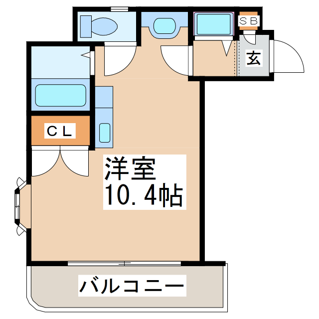 熊本市中央区京町のマンションの間取り