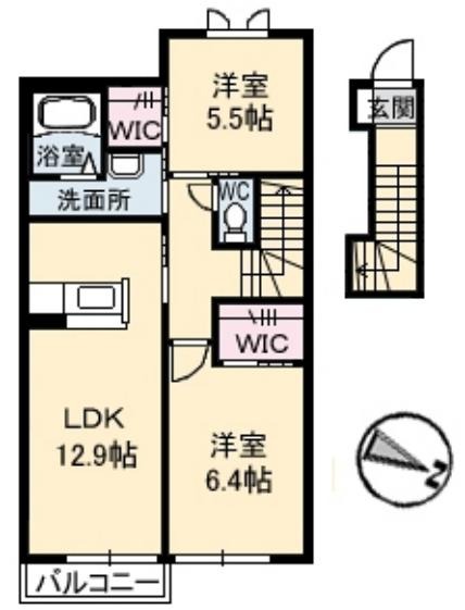 廿日市市阿品のアパートの間取り