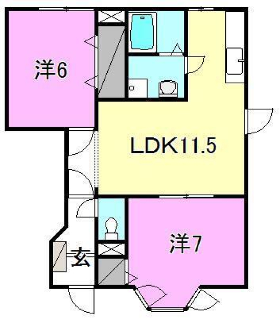 【松山市南斎院町のアパートの間取り】