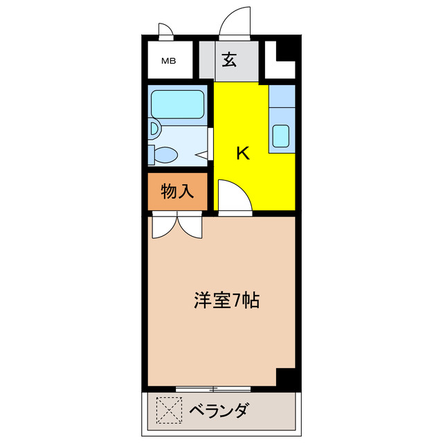 岐阜市六条北のマンションの間取り