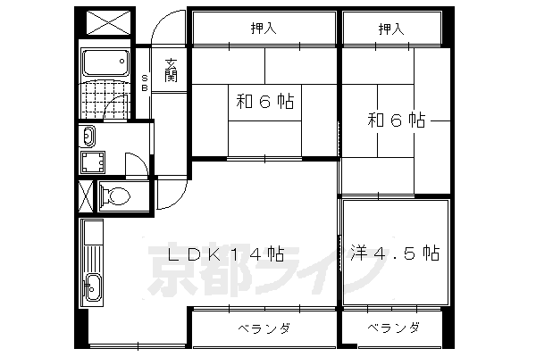 【中川第６コーポの間取り】