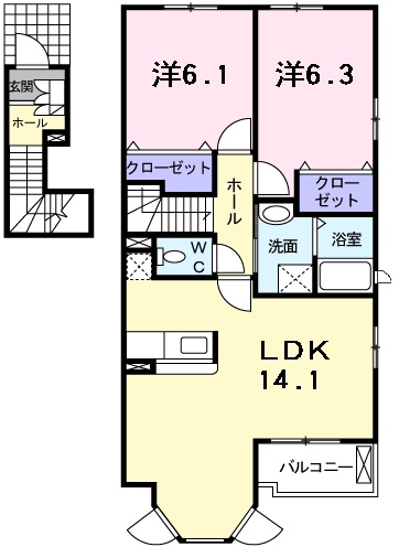 ボヌールＡの間取り