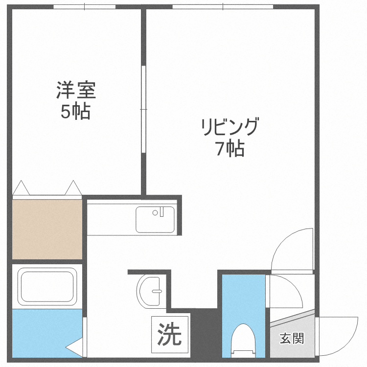 札幌市北区北十五条西のアパートの間取り