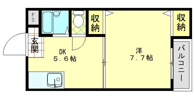 枚方市磯島茶屋町のマンションの間取り