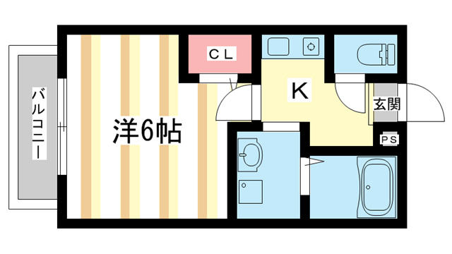 奈良市大宮町のアパートの間取り