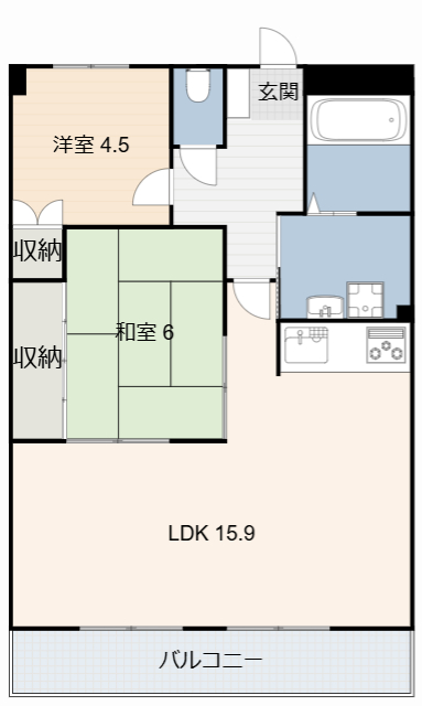 知多郡東浦町大字生路のマンションの間取り