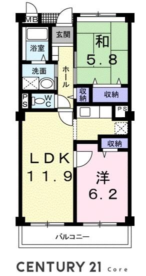 コモド・カーサ　野洲市市三宅の間取り