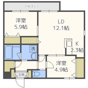 Ｌａ　Ｍｅｒｉｄｉａｎ　Ｃｅｎｔｒａｌの間取り