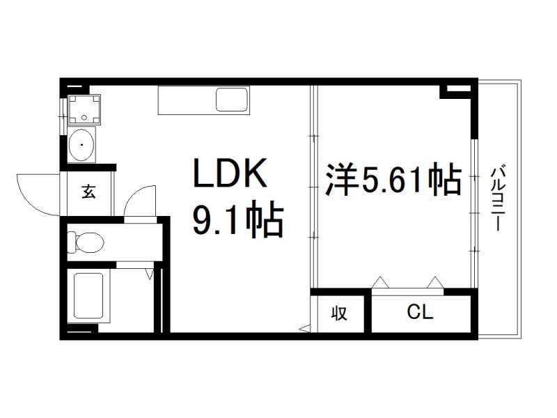 グリシーヌ桃山南の間取り