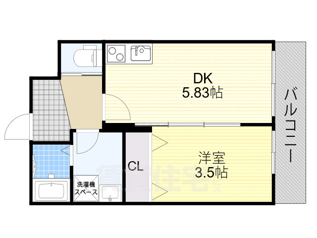 大阪市住吉区遠里小野のマンションの間取り