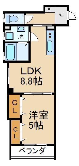 クリエオーレ郡津Iの間取り