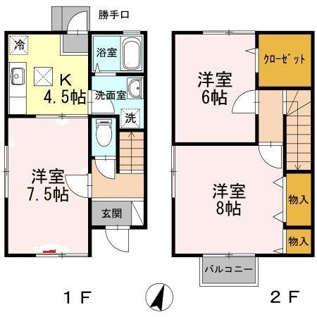 タウンハウス仁井田の間取り