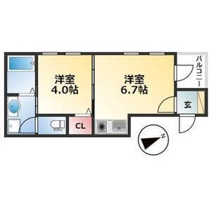 名古屋市西区坂井戸町のアパートの間取り