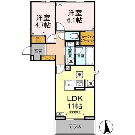 松戸市小金原のアパートの間取り