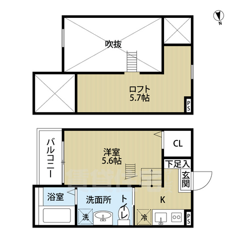 名古屋市中川区牛立町のアパートの間取り