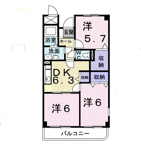 伊丹市南野のマンションの間取り