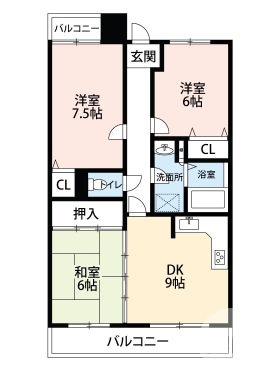 【堺市中区深井清水町のマンションの間取り】