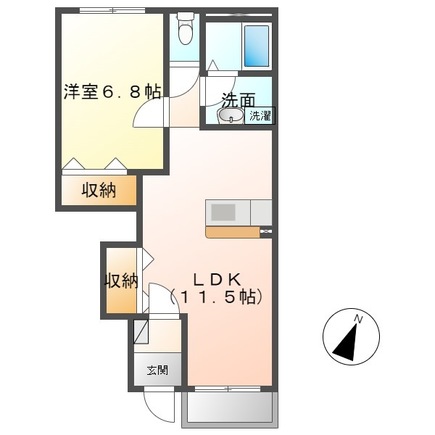 ひたちなか市大字中根のアパートの間取り