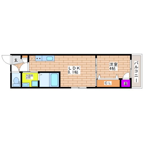 大阪市生野区小路東のアパートの間取り