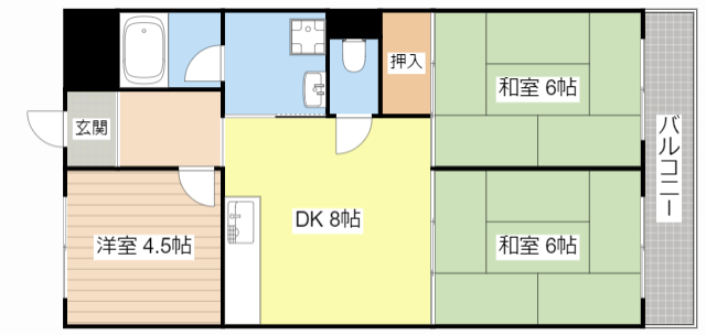 湖南市平松北のアパートの間取り