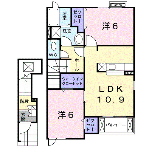 高岡市伏木本町のアパートの間取り