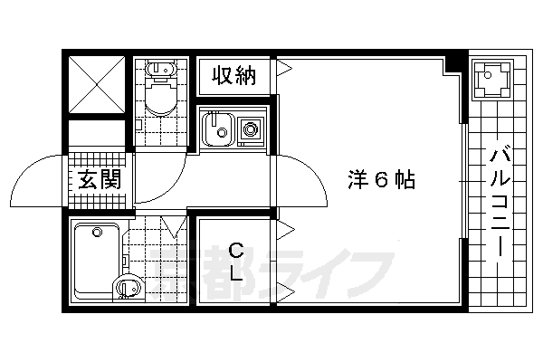 城陽市久世のマンションの間取り