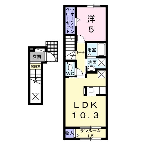 八戸市大字長苗代のアパートの間取り