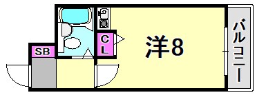 神戸市中央区割塚通のマンションの間取り