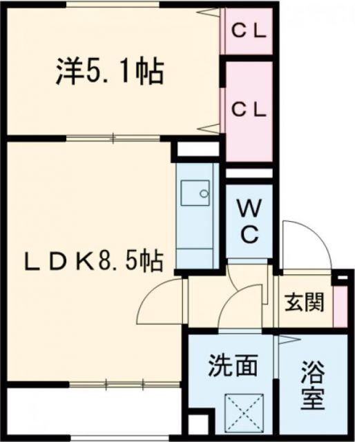 城陽市富野のアパートの間取り