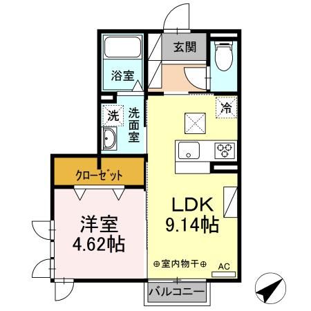 四日市市白須賀のアパートの間取り