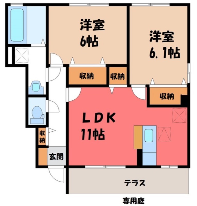 ソレアード Cの間取り