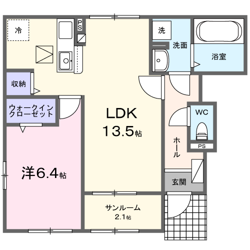 ファミール問田の間取り