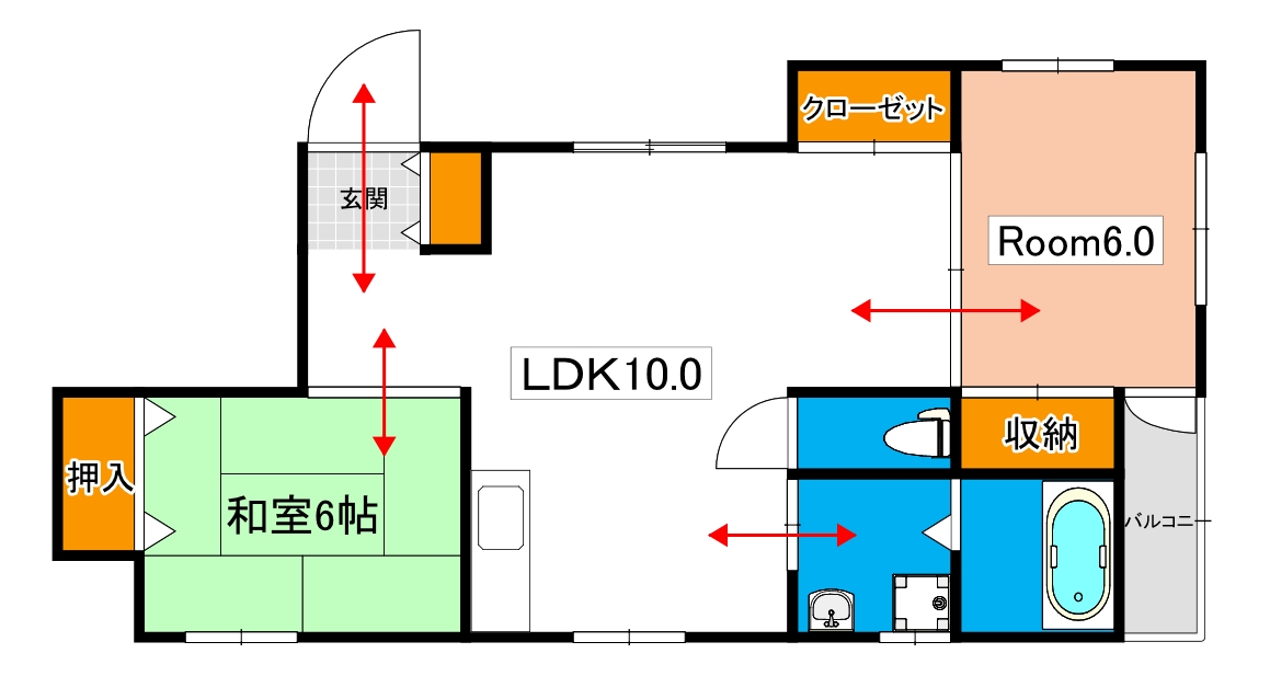 西ハウスの間取り