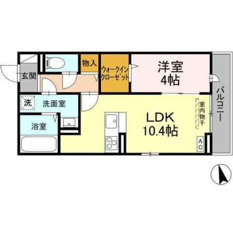 福山市曙町のアパートの間取り