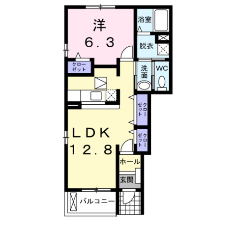 カーサ田の上Ｂの間取り