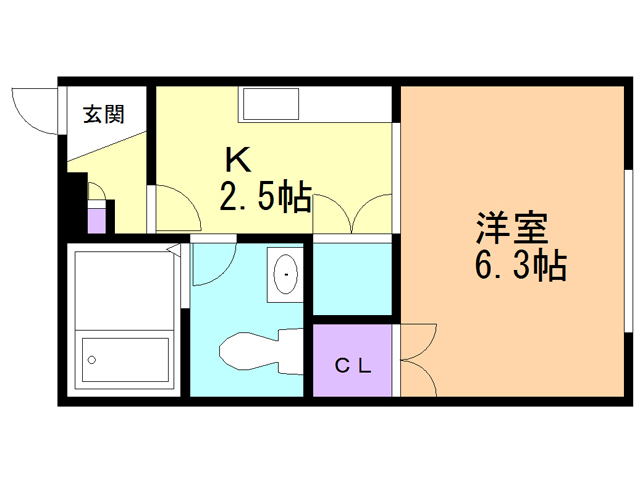 札幌市厚別区厚別中央一条のマンションの間取り