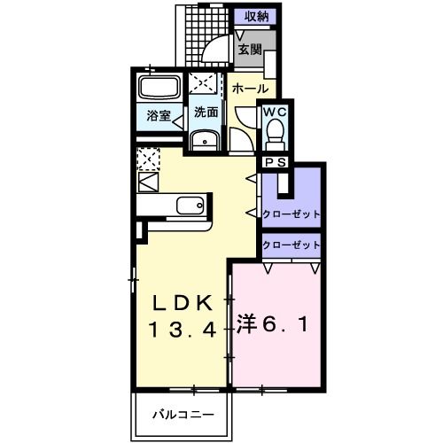 南相馬市原町区牛越のアパートの間取り