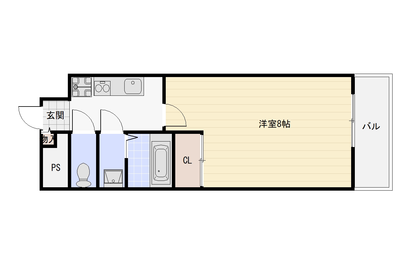 大阪市平野区瓜破のマンションの間取り