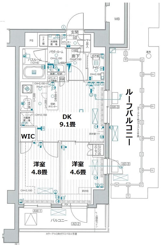 パレステージ町屋参番館の間取り