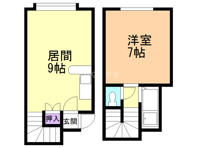 札幌市白石区東札幌一条のアパートの間取り