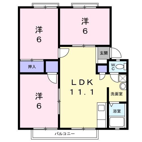 佐賀市諸富町大字徳富のアパートの間取り