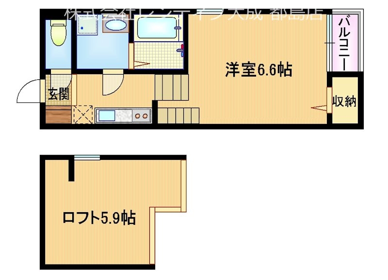 大阪市旭区高殿のアパートの間取り