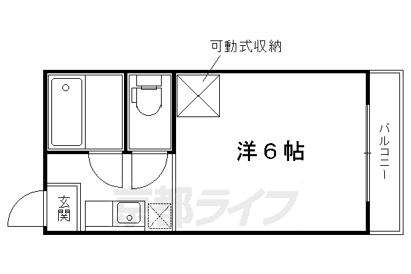 京都市左京区岩倉三宅町のアパートの間取り